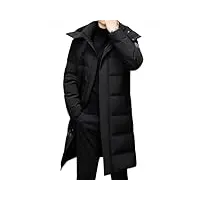 oanviso veste en duvet longue homme manteaux à capuche manteau blouson coupe-vent veste chaud respirant veste hiver manteau de doudoune extérieure c noir xl