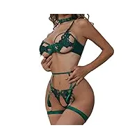 topjiao dames sexy creuse européenne et hot girls sous-vêtements costume sexy lingerie sexy string sexy hot (green, l)