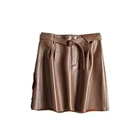 mini jupe en cuir sexy pour femmes, mode sud-coréenne, taille haute, boutons, jupe trapèze rétro, printemps belt