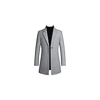 suicra manteaux pour hommes 1pc men long winter jackets wool blends cashmere trench coats winter coats male business casual trench coats (size : xl)