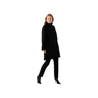ulla popken femme grandes tailles manteau en laine mélangée, col montant, silhouette en a noir 46+ 826596100-46+