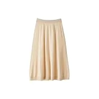 dcvmvmn jupe en tricot cachemire pour femme - taille haute - jupe trapèze féminine, beige, taille unique