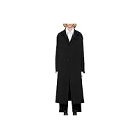 nlievara trench-coat pour homme design de personnalité sombre simple décontracté ample grande taille veste pardessus manteau, noir , xxxxl