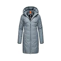 ragwear amarri manteau d'hiver matelassé chaud pour femme avec capuche tailles xs à 6xl, arctic blue 023, s