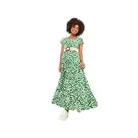 joe browns robe longue plissée imprimée à volants, vert, 44 piccola femme