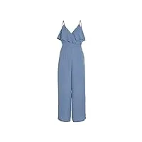vila vielke v-neck strap jumpsuit/bm/dc combinaison, coronet blue, 46 femme