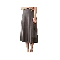 jupe en cachemire pour femme - taille haute - jupe unie - jupe trapèze en tricot, gris, taille unique