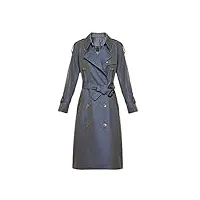 suicra manteaux pour femmes style double breasted lengthened women trench coat jacket women coat coats and jackets women tops (color : blue grey, size : xl)