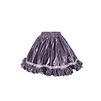 hndudnff jupe à volants en pvc pour femme - taille haute - jupes moelleuses pour gâteaux - jupes sexy - jupes de cosplay, violet foncé, 48