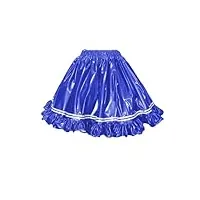 hndudnff jupe à volants en pvc pour femme - taille haute - jupes moelleuses pour gâteaux - jupes sexy - jupes de cosplay, bleu marine, 52