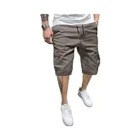 yaohuole shorts cargo homme pantalons courts rétro baggy pantacourt shorts homme coton gris m