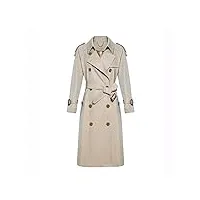 sukori manteaux pour femme style double breasted lengthened women trench coat jacket women coat coats and jackets women tops (color : khaki, size : xl)