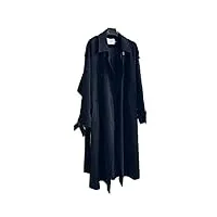 sukori manteaux pour femme chic 3 couleur moyenne trench coat manteau femme automne hiver loose brochette à double boutonnée entaille avec ceinture (color : black, size : us-size m)