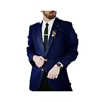 veste de costume en tweed à chevrons pour homme, bleu marine, xl