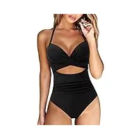 maillot de bain une pièce sexy de grande taille pour femme - maillot de bain fermé pour la piscine, la plage (couleur : noir, taille : mcode) (black scode)