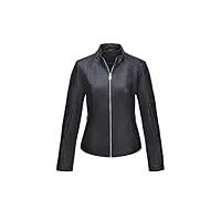 geschallino veste en pu grande taille pour femme manteau court printemps et automne décontracté pour moto 37plus noir 2x