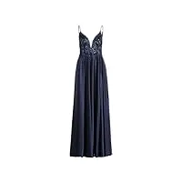 vera mont robe de soirée pour femme avec placement, bleu, 36