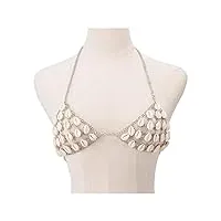 soutien-gorge de bikini multicouche en coquillage cauri, chaîne, bralette, bijoux vintage (d comme indiqué)