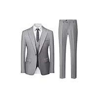 blazer + gilet + pantalon pour hommes, couleur unie, costume de bureau formel, ensemble 3 pièces, robe de mariée pour marié