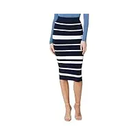 ted baker women's emiliha striped bodycon knit skirt, navy