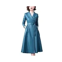 dvbfufv manteau long en cuir pour femme printemps automne mode Élégant slim a-line trench coat casual coat, 1, l