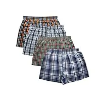 pantalon classique à carreaux pour hommes, boxer décontracté, 4 pièces/lot, boxer en coton pour hommes, sous-vêtements (taille asiatique 6xl)