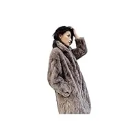 oftbuy manteau de fourrure véritable veste d'hiver femmes naturel rex fourrure de lapin long pardessus col montant streetwear épais chaud vêtements d'extérieur