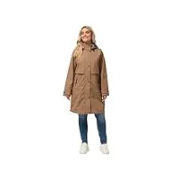 ulla popken femme grandes tailles manteau de pluie hyprar, imperméable, capuche marron clair 54+ 826552330-54+