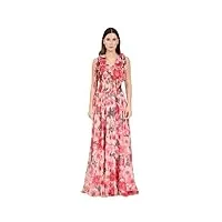 s#it robe longue à motif floral pour femme, rose, 38