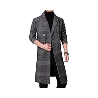 qutbag hommes automne winter affaires casual trench coat hommes longue vérifiez le manteau plaid veste vêtements (color : 3, size : 3xl)