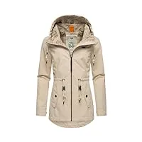 ragwear monadis - veste de transition imperméable pour femme - veste de pluie légère - manteau court avec capuche - tailles xs à 6xl, sand24, m