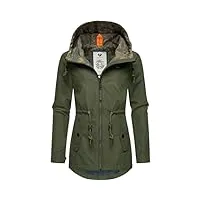ragwear monadis - veste de transition imperméable pour femme - veste de pluie légère - manteau court avec capuche - tailles xs à 6xl, olive foncé 24, xxxxl