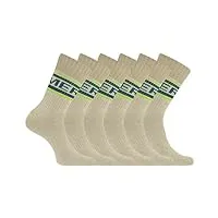 merrell chaussettes thermiques homme et femme-couche intérieure douce et rembourrée, logo vert (6 paires), m/l mixte