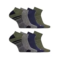 merrell lot de 4 et 12 chaussettes basses rembourrées pour homme et femme-Évacuation de l'humidité, bleu (8 paires), m/l mixte