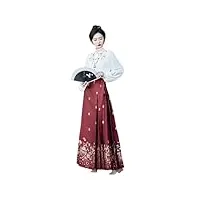 jupe plissée traditionnelle chinoise hanfu pour femme, style rétro de la dynastie ming, costume, 36