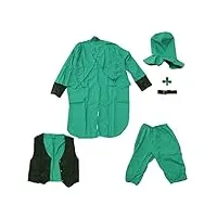 tendycoco déguisement irlandais pour homme st. déguisement de patricks day tenue verte accessoires de la saint patrick veste queue de pie verte costume de cosplay enfant halloween vêtements