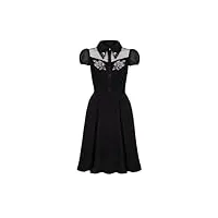hell bunny roesia dress femme robe mi-longue noir s 95% polyester, 5% Élasthanne