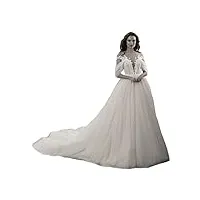 gerrit femmes hors Épaule a - word bohème robe de mariée dentelle applique tulle robe de mariée, blanc, 18