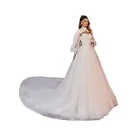 gerrit femmes Élégant sweet neck robe de mariée avec bretelles amovibles incrusté a - word tulle robe de mariée, ivoire, 24