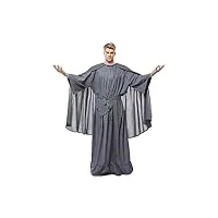 seaehey gandalf costume de cosplay - cape blanche avec capuche - robe longue de sorcier - tunique longue - haut et ceinture - costume de moine médiéval - cape pour halloween, gris, xl