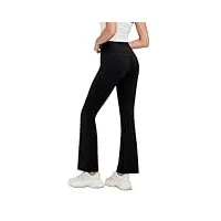 10 pièces leggings Évasés noirs femmes, taille haute, doux, décontracté, confortable, extensible, pantalon de yoga, séchage rapide (color : black, size : s)
