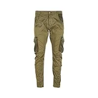 le temps des cerises pantalon cargo obreck avec poches contrastées couleur kaki, kaki, 29 w