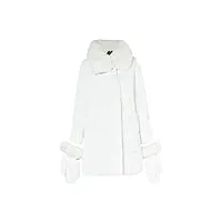 faina manteau court pour femme, blanc laine, taille xl, blanc cassé, xl