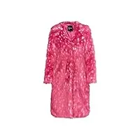 faina manteau en fausse fourrure pour femme - veste en fourrure synthétique - manteau d'hiver long et chaud - bicolore - pour l'extérieur - doux - Élégant, rose et blanc, l
