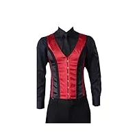 wvapzxx corset pour homme - gilet vintage à lacets - pour mariage, fête, rouge, m