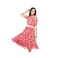 christine laure robe rouge florale