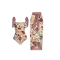 xtzyglfd maillot de bain imprimé floral coloré pour femme - collant sexy taille haute - blouse en mousseline de soie (couleur : d, taille : s) (d xl)