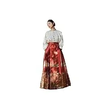 jupe de style chinois mamianqun dynastie ming broderie tissage visage de cheval doré jupe chinoise robe chinoise, ensemble complet 1, 44