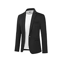 allthemen blazer homme veste de costume slim fit un bouton veston blazer homme casual elégant formel pour mariage business soirée noir xl