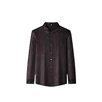 chemise à manches longues en soie pour homme, lisse, confortable, vintage, quotidien, décontracté, été, a, xl